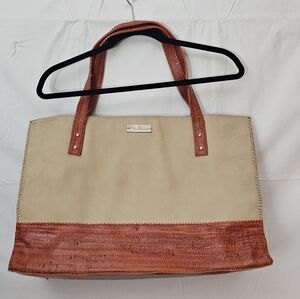 Red and Cream Patterned Bag